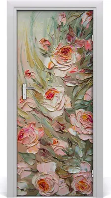 Produktbild von Tulup Türaufkleber 85x205 cm Dekorative Aufkleber Selbstklebend Wasserdichte Tapete Abnehmbar Schlafzimmer Wohnzimmer Wohnkultur - Roses