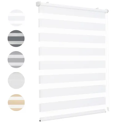 Produktbild von Doppelrollo 80x120cm Weiß Duo Rollo Klemmfix ohne Bohren Jalousie Rollos für Fenster und Tür