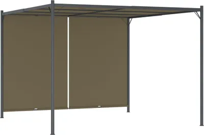 Image de Pergola de jardin avec auvent rétractable 3x3 m Taupe 180 g/m²