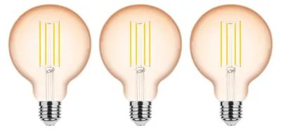 Produktbild von Modee E27 LED Filamentlampe G95 4W 360lm 1800K 3 Stück