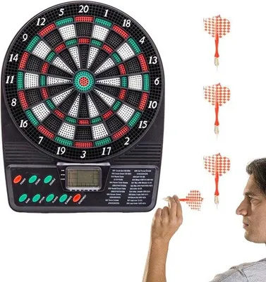 Produktbild von Famanu Dartboard Set - Digitales Scoreboard - Familienspaß - 26x20x3 cm - Mehrfarbig