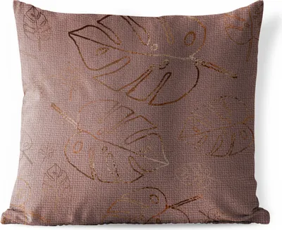 Produktbild von MuchoWow® Outdoor Kissen - Muster - Rosa - Bronze - Luxus - 50x50 cm - Wetterfest - Lounge Kissen - Komfortabel - Kissen mit Bild