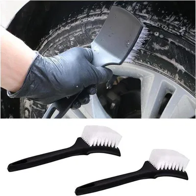 Produktbild von Reifenbürsten-Set – Bürste für Felgenreinigung – Autoreinigung – Weiche PP-Borsten – 210x35 mm – Weiß