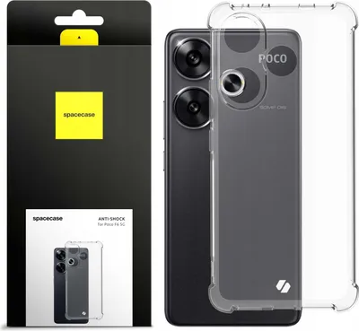 Zdjęcie produktu dla Silikonowe etui SPACECASE Anti-shock do Poco F6 5G Przezroczysty