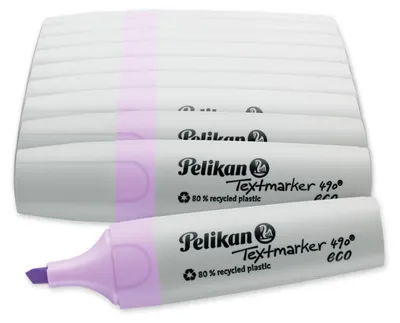 Produktbild von Pelikan Textmarker 490 eco, Pastell-Violett, 10 Stück, mit Keilspitze