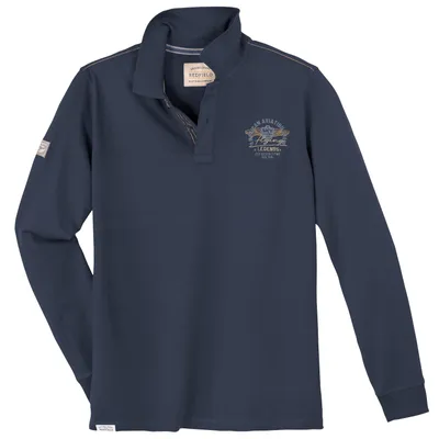 Produktbild von Redfield XXL Langarm-Poloshirt dunkelblau Brustprint