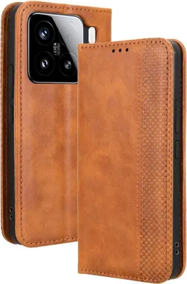Produktbild von Xiaomi 15 Hülle - Coverup Vintage Style Klapphülle - Braun
