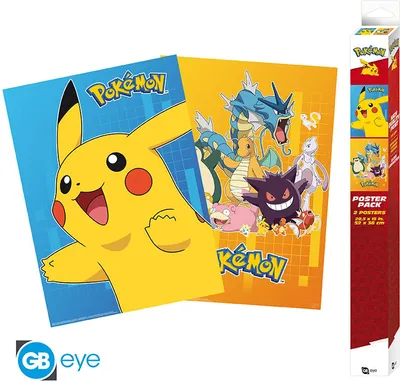 Produktbild von POKEMON Set 2 Chibi Posters - Farbige Charaktere (52x38)