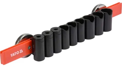 Produktbild von Yato YT-08353, Magnetischer Werkzeughalter, 2,7 kg, Schraubendreher, ABS, Schwarz, Rot, 9 Stück(e)