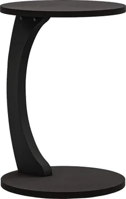 Produktbild von Beistelltisch ’Holeby’ Kaffetisch C-Form mit Rollen rund 56 x Ø 38 cm Schwarz, matt