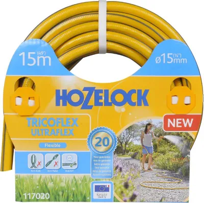 Immagine prodotto di Tubo da giardino anti torsione - strisce gialle grigie 3D (48 uc/pal) - 15mm - 20m