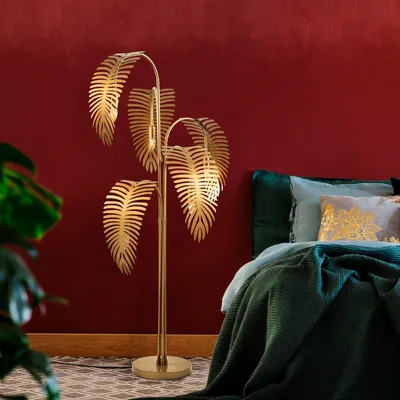 Immagine prodotto di Dmora Lampada da Terra Tifernina oro, Attacco e 14 max 40 w Paralume
