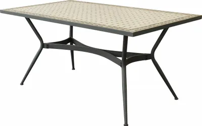 Immagine prodotto di Milani Home - tavolo da giardino rettangolare, Anxo, piano mosaico, 160 x 90 cm, antracite