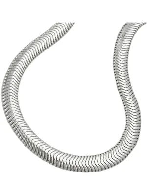 Produktbild von Armband 6mm flache Schlangenkette glänzend Silber 925 19cm silber 6x2mm