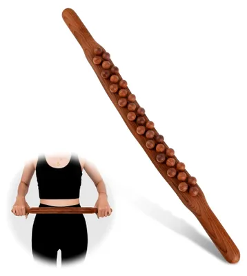 Produktbild von Gua Sha Holztherapiestab mit 31 Massageperlen