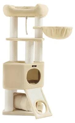 Productafbeelding van Klimtoren voor katten met krabpaal – Pluche – Sisal touw – 50 x 50 x 141 cm