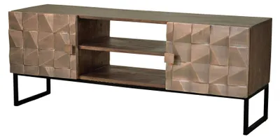 Zdjęcie produktu dla Szafka pod telewizor z drewna mango i miedzi, 55 cm x 140 cm x 40 cm, Giner y Colomer