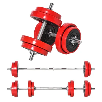 Produktbild von 2-in-1 Hantelset 20 kg Verstellbar mit Verbindungsrohr – Kurzhanteln & Langhantel Set für Zuhause, Fitness & Muskelaufbau