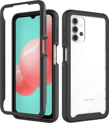 Immagine prodotto di Custodia Galaxy A32 5G, copertura posteriore trasparente ibrida, robusto paraurti in TPU, custodia antiurto per Samsung Galaxy A32 5G Nero
