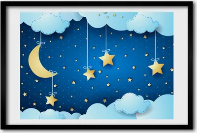 Produktbild von Bild 60x40 MDF-Rahmen, Wandkunst Himmel in der Nacht