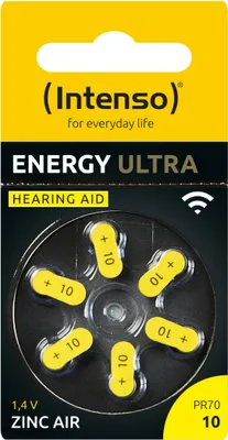 Zdjęcie produktu dla Intenso A10 Energy Hörgeraete Batterie 6er Blister - Batterie - 86 mAh, Jednorazowa bateria, Cynkowo-powietrzna, 1,45 V, 6 szt., 86 mAh, Pomoc słuchowa