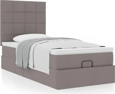 Obrázok produktu pre Maison Exclusive - Osmanská posteľ s matracom sivohnedá 90x200 cm látka