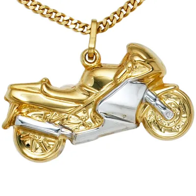 Produktbild von Anhänger Motorrad Bike 333 Gold Gelbgold rhodiniert bicolor Uni