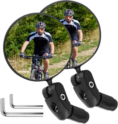 Produktbild von Fahrrad-Rückspiegel, HD-Glas, 75 cm, 360° drehbar, für sicheres Radfahren