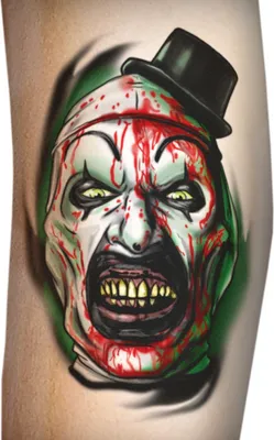 Produktbild von Terrifier – Art Klebetattoo - Fasching Halloween Karneval