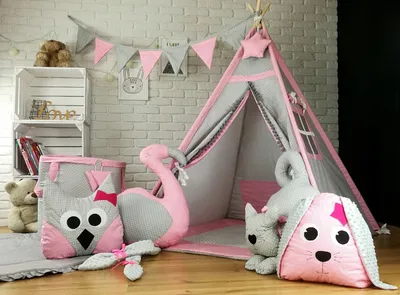 Produktbild von Tipi Teepee Spielzelt zelt Kinderzelt Wigwam Zelt Tiere Set für Kinder
