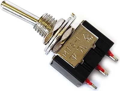 Produktbild von Mini Kippschalter 3 Polig 2 UM Ein-Aus-Ein 250V 3A Miniatur Schalter Micro Chrom