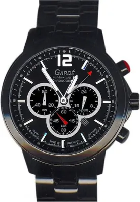 Produktbild von UMR Ruhla 91198 Chronograph Herrenuhr Schwarz Edelstahl 43 mm 10 ATM