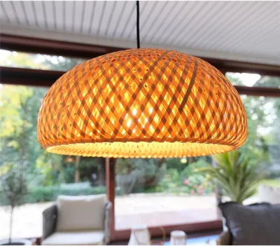 Produktbild von BOURGH Bambus Lampe GROSSETO (Ø35cm) Windlicht ohne Fassung