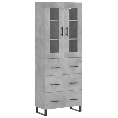 Produktbild von Highboard Betongrau 69,5x34x180 cm Holzwerkstoff