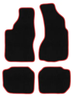 Immagine prodotto di Tappetini in moquette per Audi V8 1988-1993 (berlina) – set 4 pezzi, nero/rosso, su misura – Wielganizator CARLUX