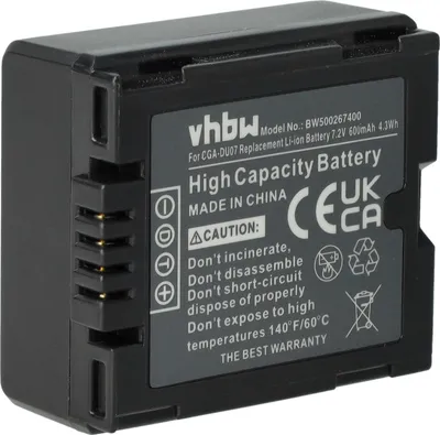 Produktbild von vhbw Akku kompatibel mit Panasonic NV-GS250, NV-GS230, NV-GS30, NV-GS280, NV-GS27, NV-GS22, NV-GS21 Videokamera Camcorder (600 mAh, 7,2 V, Li-Ion)