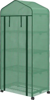 Produktbild von Foliengewächshaus mit Rolle, Gewächshaus mit 4 Regale, Folien Treibhaus mit Stahlrahmen, für Garten, Balkon 69 x 50 x 165 cm, Grün