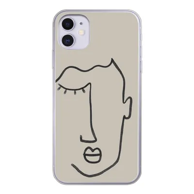 Produktbild von MuchoWow® Handyhülle Schutzhülle Hülle für iPhone 11 Auge - Abstrakt - Strichzeichnung Silikon Softcase Handy Hülle - Handytasche