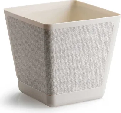 Immagine prodotto di HowHomely | Fioriera - Pilea Texelle - 30x30 cm - Color crema - Con misuratore di umidità - Moderna e pratica