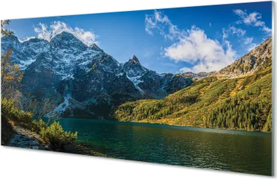 Produktbild von Glasbilder 140x70 Wandkunst Gebirgssee