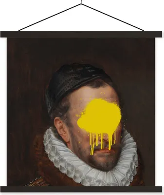 Produktbild von MuchoWow® Textilposter Wilhelm von Oranien - Kunst - Gemälde 60x60 cm mit schwarzem Rahmen - Posteraufhänger