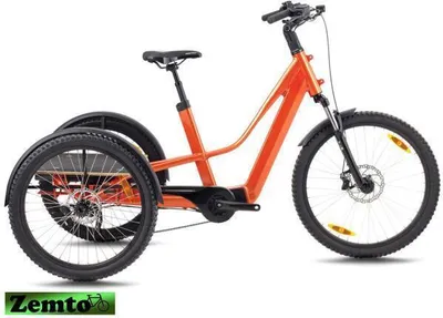 Produktbild von Elektro Dreirad Zocket 24, Mittelmotor, 80 NM / 540 WH, Gefedert, sehr Stark, orange