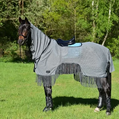 Immagine prodotto di BUSSE Tappeto da equitazione Frange di zanzara III Tappeto da allenamento Grigio (Antracite) 135