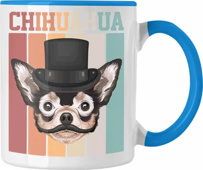 Produktbild von Trendation - Chihuahua Besitzer Tasse Geschenk Lustiger Spruch Geschenkidee Retro Vinatge Chihuahua (Blau)