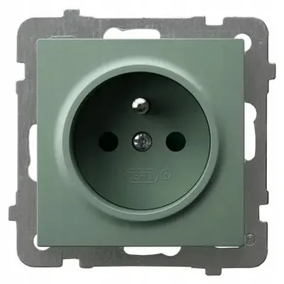Image de Ospel Prise de courant simple As GP-1GZ/m/84 vert mat