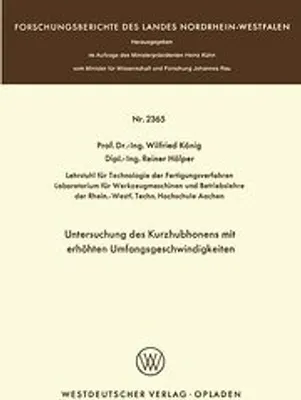Obrázok produktu pre Untersuchung des Kurzhubhonens mit erhöhten Umfangsgeschwindigkeiten