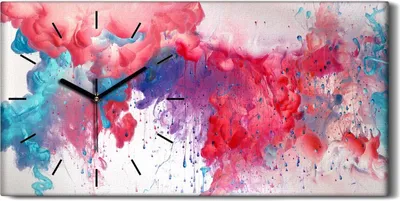 Produktbild von Wandbild Leinwand Bilder Wanduhr Geräuschlos 60x30 Malerei Abstrakte Kunst - schwarze Hände