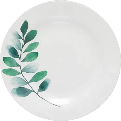 Produktbild von Set aus 6 flachen tellern mit pflanzenmuster d27 - SG Secret de Gourmet