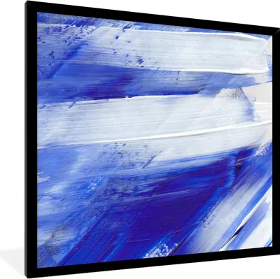 Produktbild von MuchoWow® Gerahmtes Poster Farbe - Design - Blau 40x40 cm - Poster mit Schwarzem Bilderrahmen Wandposter Rahmen Foto Bilder - Mit Rahmen - Wanddekoration Schlafzimmer