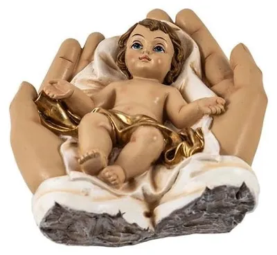 Jesus-Figur aus Harz, handbemalt, 12x14x6 cm